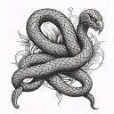 Snake and Virgo intertwined  tattoo design idea