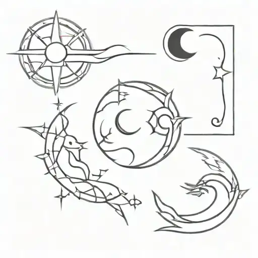 taurus sun aquarius moon pisces rising tattoo design idea