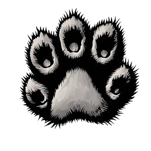 dog's paw tattoo design idea