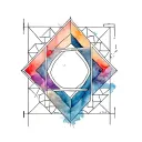 arabic geometry tattoo design idea