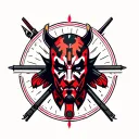 darth maul tribal and gothic tattoo design idea
