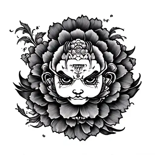 A highly detailed, traditional Japanese Yakuza-style (irezumi) sleeve tattoo design laid flat on a clean white backgroun tattoo design idea