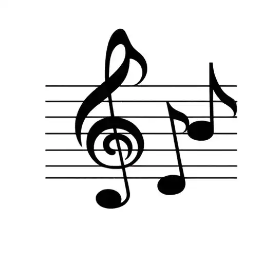 Music notes as a scroll tattoo design idea