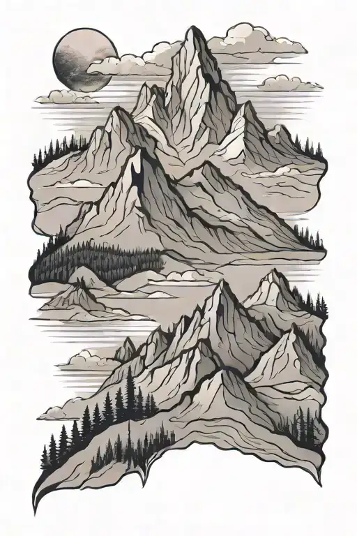 mountains in idaho mountains tattoo design idea