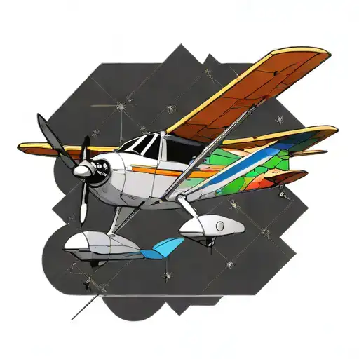 cessna 172 rainbow tattoo design idea