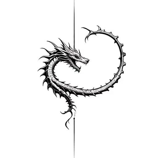 dragon metal gear tattoo design idea
