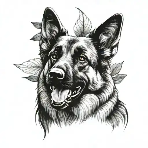 German Shepherd dog tattoo design idea