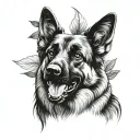 German Shepherd dog tattoo design idea