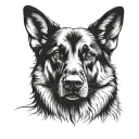 German Shepherd dog tattoo design idea