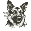 German Shepherd dog tattoo design idea