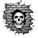 breaking through brick wall tattoo design idea