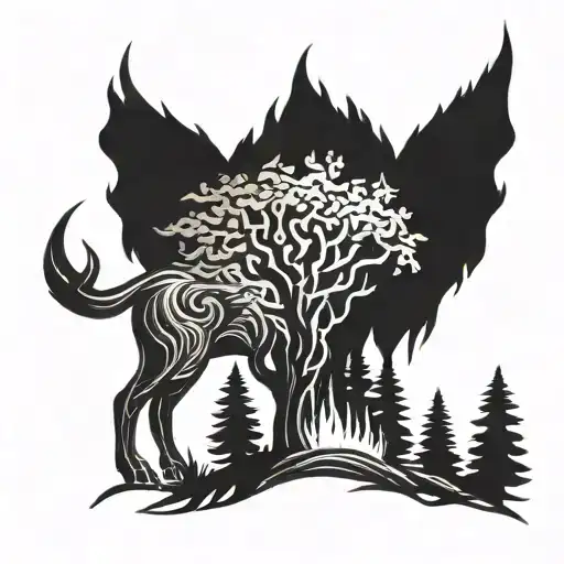 wildfire tattoo design idea