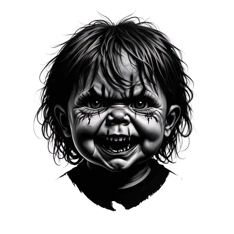 chucky doll tattoo design idea
