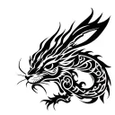 rabbit and dragon tattoo design idea