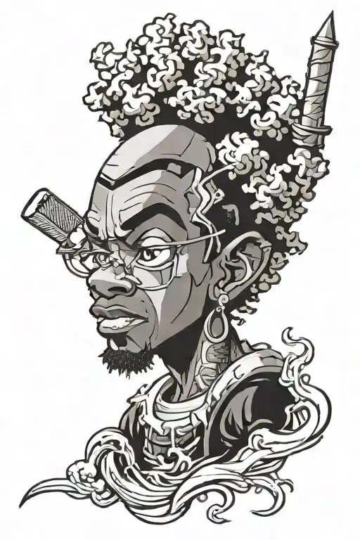 boondocks character tattoo design idea