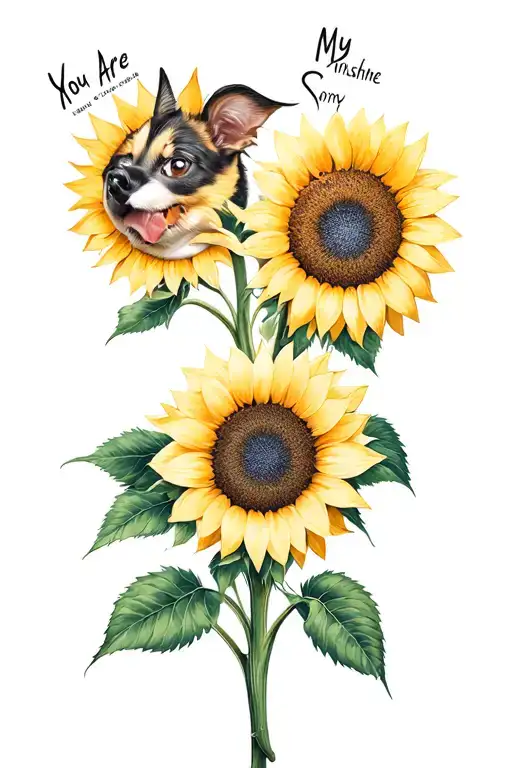 sunflower , you are my sunshine Buster and Sonny tattoo design idea