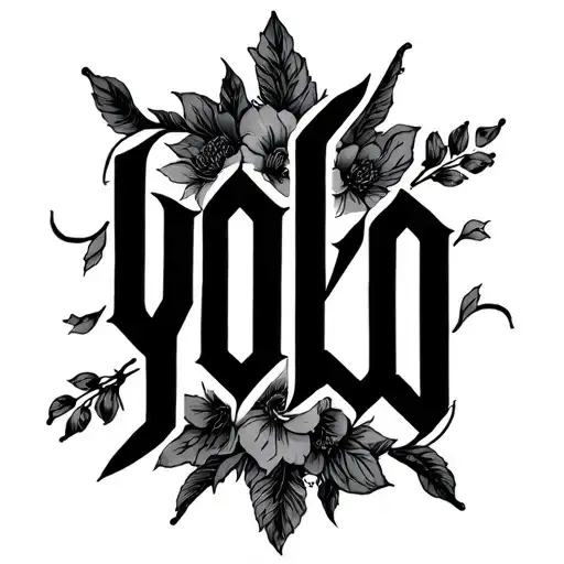yolo writing tattoo design idea