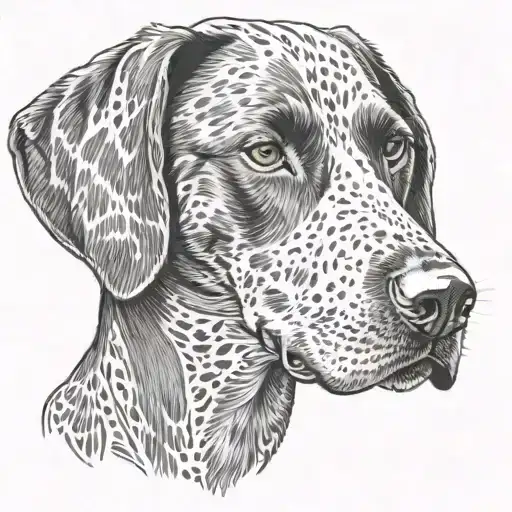 german shorthair pointer tattoo design idea