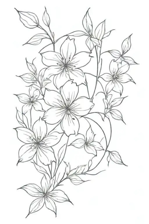 Minimalist fine line with broken flowers to represent “beauty in the breakdown”. use the phrase as well tattoo design idea