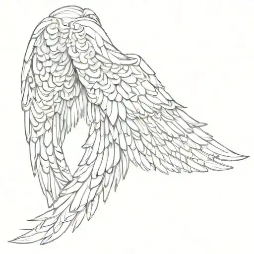 angel wings spread tattoo design idea