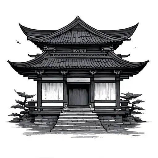 Japanese Shrine tattoo design idea