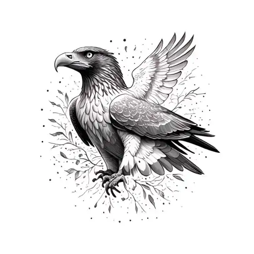 eagle and dove tattoo design idea
