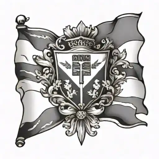 dominican flag waving tattoo design idea