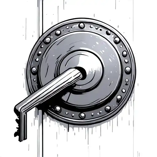 Generate the door lock, but without a key tattoo design idea