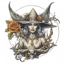 wicca witch  tattoo design idea
