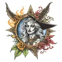 wicca witch  tattoo design idea