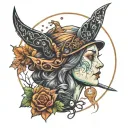 wicca witch  tattoo design idea