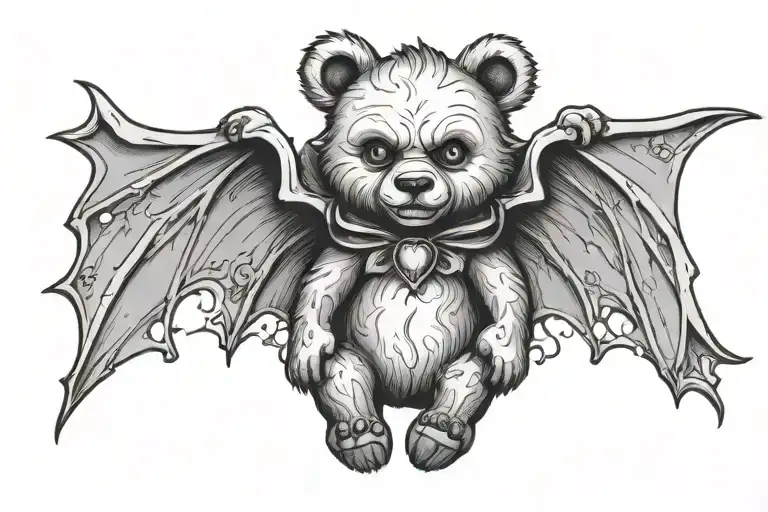 vampire teddy bear tattoo design idea