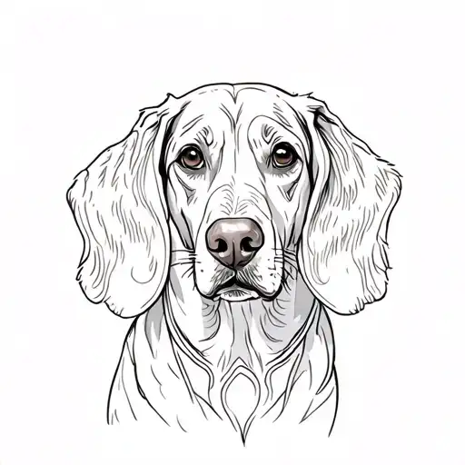 coonhound by cross intertwined tattoo design idea