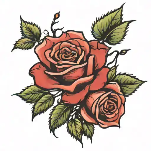 red rose but make the stem say "heather" tattoo design idea