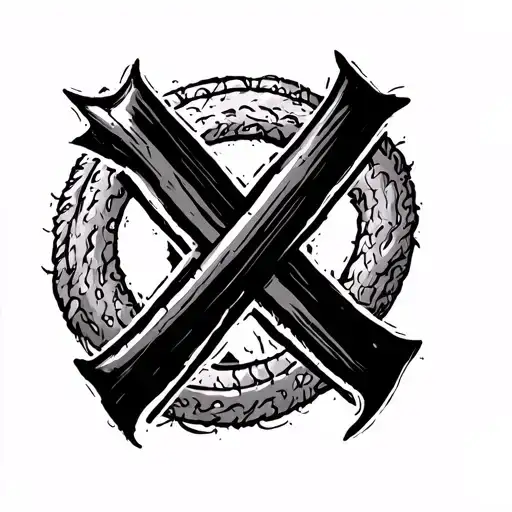 A tattoo inspired by the “X” mark that the Straw Hat crew (Mugiwara) used during the Alabasta arc in One Piece as a symb tattoo design idea