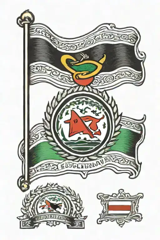 Palestinian flag colord tattoo design idea