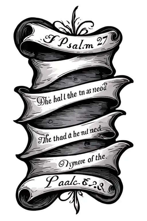 scroll with psalm 27 tattoo design idea