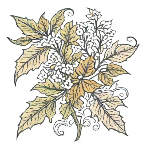 white oak leaf vine wrapping tattoo design idea