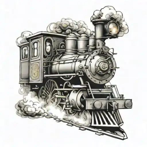 steam locomotive steam train tattoo design idea