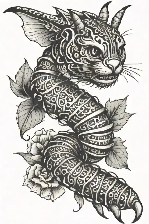 caterpillar d6 tattoo design idea