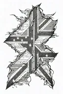 Rebel Flag shattered like tattoo design idea