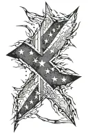 Rebel Flag shattered like tattoo design idea
