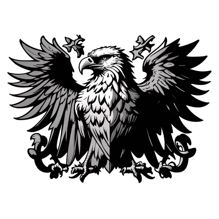 Federal eagle, coat of arms of Saxony, the name Leo tattoo design idea