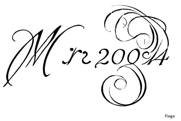 Cover up for "mrs 2004 written tattoo design idea