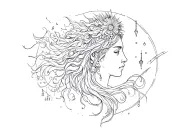 Virgo and Aquarius tattoo design combining tattoo design idea