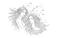 Virgo and Aquarius tattoo design combining tattoo design idea