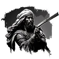 Palestinian warrior tattoo design idea