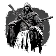 Palestinian warrior tattoo design idea