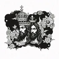 jesus is king tattoo design idea