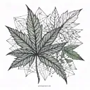 weed leaf tattoo design idea